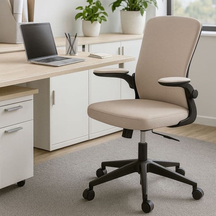 Chaise de bureau en tissu gris