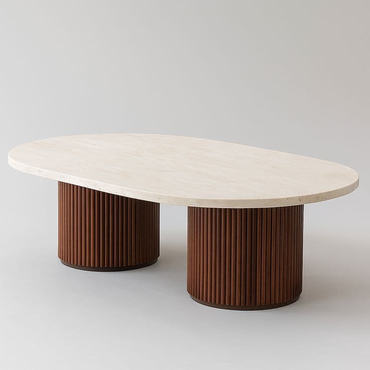 Table basse en bois et métal