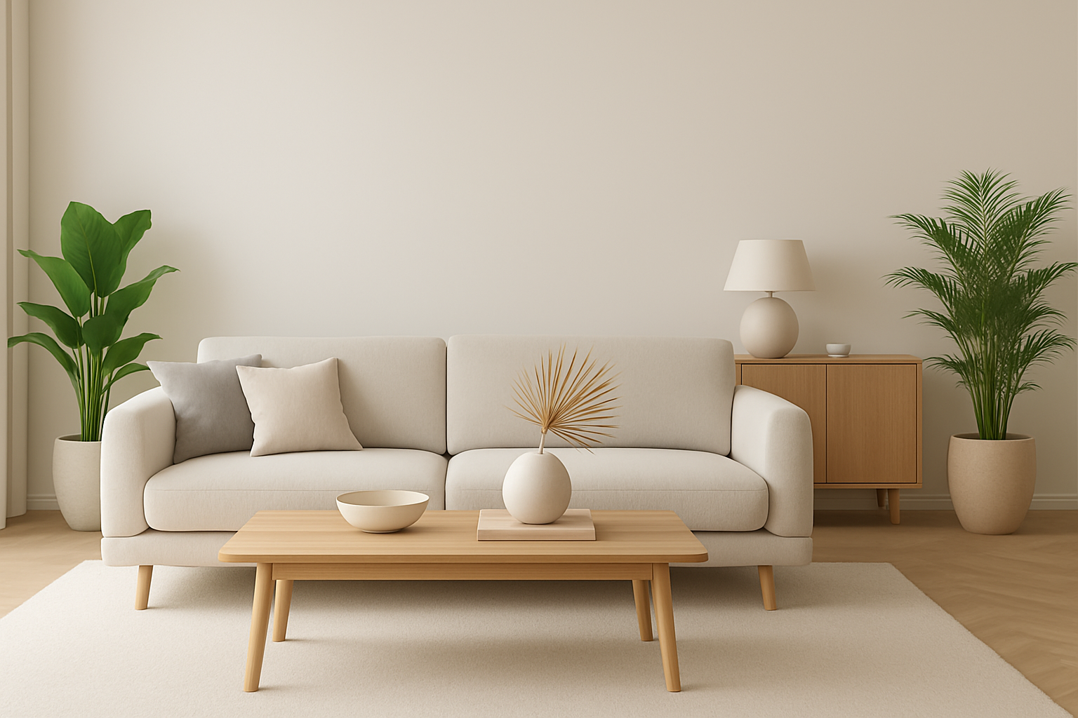 Ambiance salon moderne avec meubles Frachdark